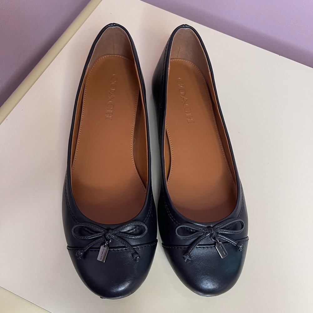 Classic Coach Ballet Flats with Bow